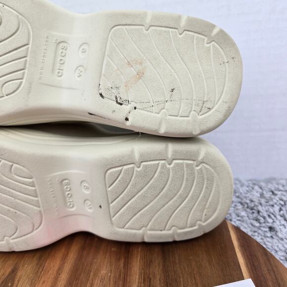 Crocs Skyline White Vanilla Double Strap Ankle Y2K Platform Square Toe Sandals - Picture 14 of 16